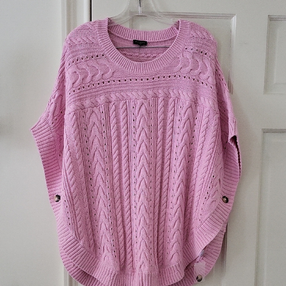 Talbots Pink Cable Knit Sweater Poncho - Still Has Tags